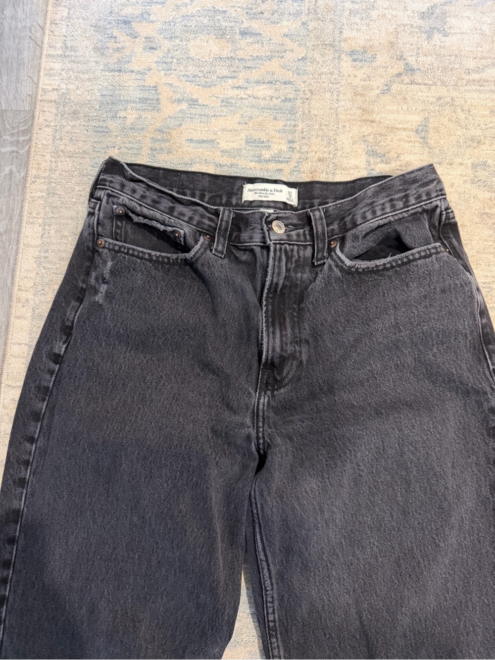 Abercrombie & Fitch Washed Black High-Rise Jeans
